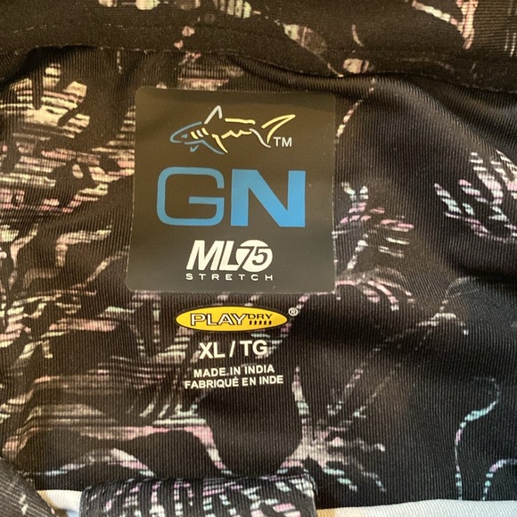 Greg Norman Golf Mens Black Floral Polo Shirt - Picture 3 of 5